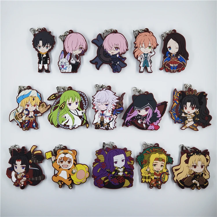 Fate Grand Order Anime Fgo Mash Romani Gilgamesh Enkidu Merlin Ishtar Ushiwakamaru Gorgon Quetzalcoat Ereshkigal Rubber Keychain Key Chains Aliexpress