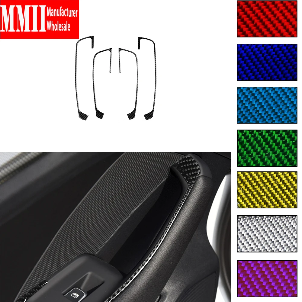 

For Audi A3 2014-2019 Colorful Carbon Fiber Car Window Lift Switch Button Frame Stcikers Trim Interior Strip Styling Accessories