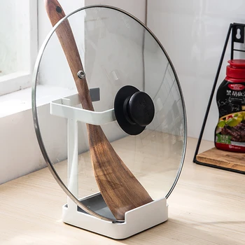 

Kitchen Organizer Pot Lid Shelf Cooking Storage Spoon Spatula Ladle Utensil Holder Phone Pad Cookbook Stand Home Accessories