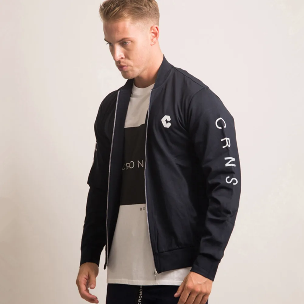 Autumn New Mens Bomber Zipper Jackets Male Casual Cotton Sweatshirt Slim Fit Pilot Coat Tops Baseball Outerwear Fitness Clothing