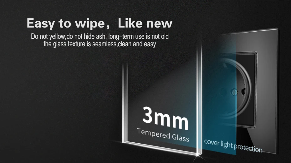 cristal painel de vidro tomada tomada elétrica