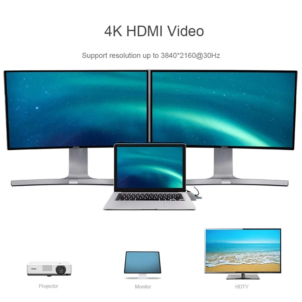 USB хаб с интерфейсом Thunderbolt 3 TYPE C HDMI 4k PD 0|usb-c hub|macbook usb c adapterhub adapter |
