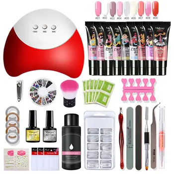 

Limegirl Nail Kit Poly Gel Set 36W LED Lamp Quick Building For Nail Extensions Hard Jelly Gel Polygel Manicure Set For Nail Art