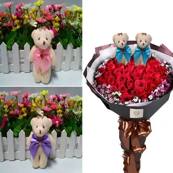 

5 Pcs DIY Handmade Bouquet Packaging Material Cartoon Mini Doll Teddy Bear Baby Girls Birthday Valentine Day Gifts P31B