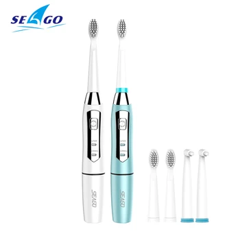 

Seago Electric Toothbrush Sonic Waterproof Men Women Couple Battery Teeth brush with 3 Replacement Brush Heads Healthy Gifts