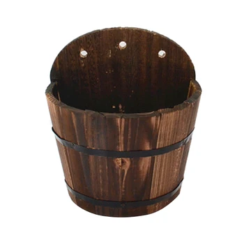 

Rustic Succulent Planter Pot Hanging Wooden Barrels Flower Pot Plant Container Box for Home Decoration Gardening PAK55