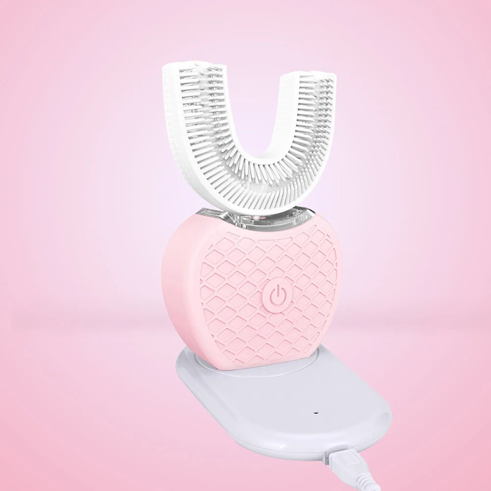 Pink generation 1 U зубная щетка 360 градусов интеллектуальная автоматическая звуковая электрическая зубная щетка 4 режима usb зарядка отбеливание зубов синий свет - Цвет: Pink generation 1