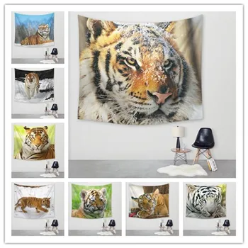 

Home Decoration Animal Tiger Digital Printing Tapestry Wall Blanket Beach Towel Tablecloth Picnic Mat Thin Blanket wall tapestry