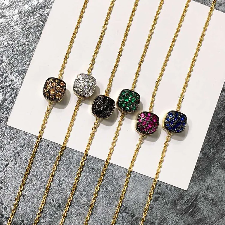 High Quality Square honeycomb colored stone bracelet for women Jewelry Lover's Gift