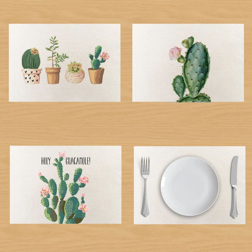 

Tropical Plants Cactus Table Napkin Cactus Linen Napkins Tea Towel Coaster Placemat Table Mat servilletas onderzetters posavasos