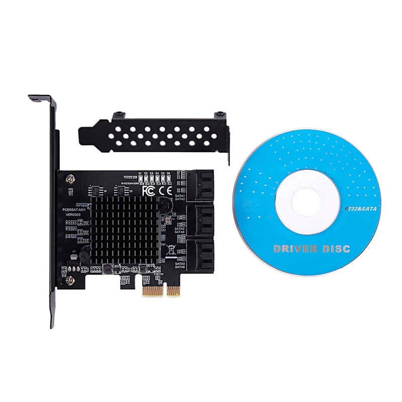 Pci-E к Sata3.0 Плата расширения 6-портовый 6G для Ssd Hdd Ipfs Mining Riser карта расширения Ipfs жесткий диск