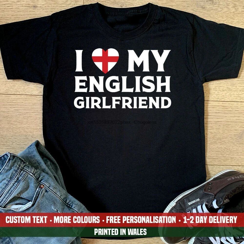 Футболка с надписью I Love My English Girl | Мужская одежда