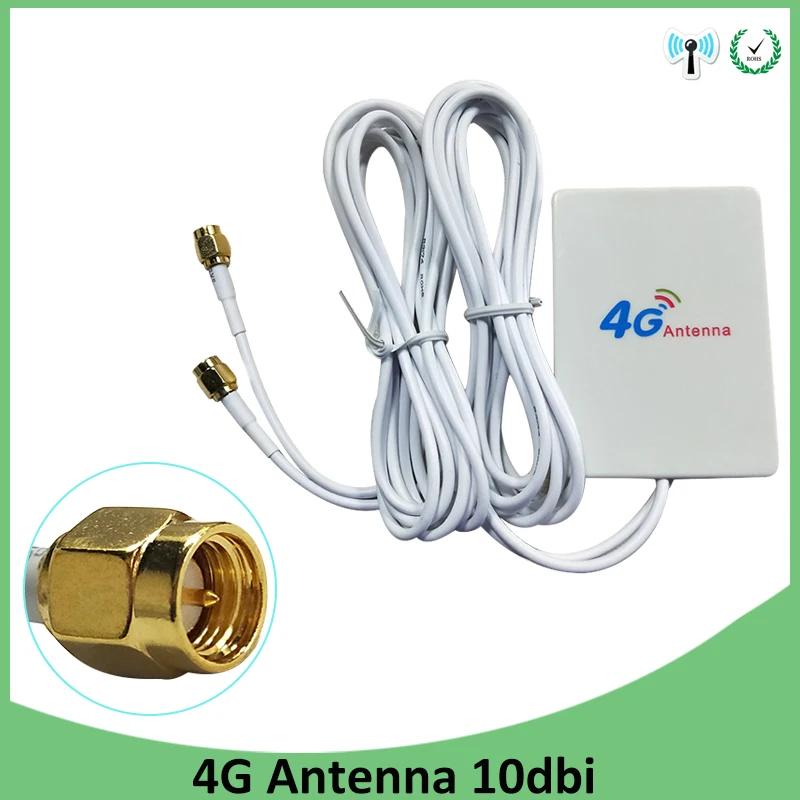 

3G 4G LET Antnenna 10dbi SMA Male Connector External Pannel Antenne with 2m cable for Huawei 3G 4G LTE Router antena Arieal
