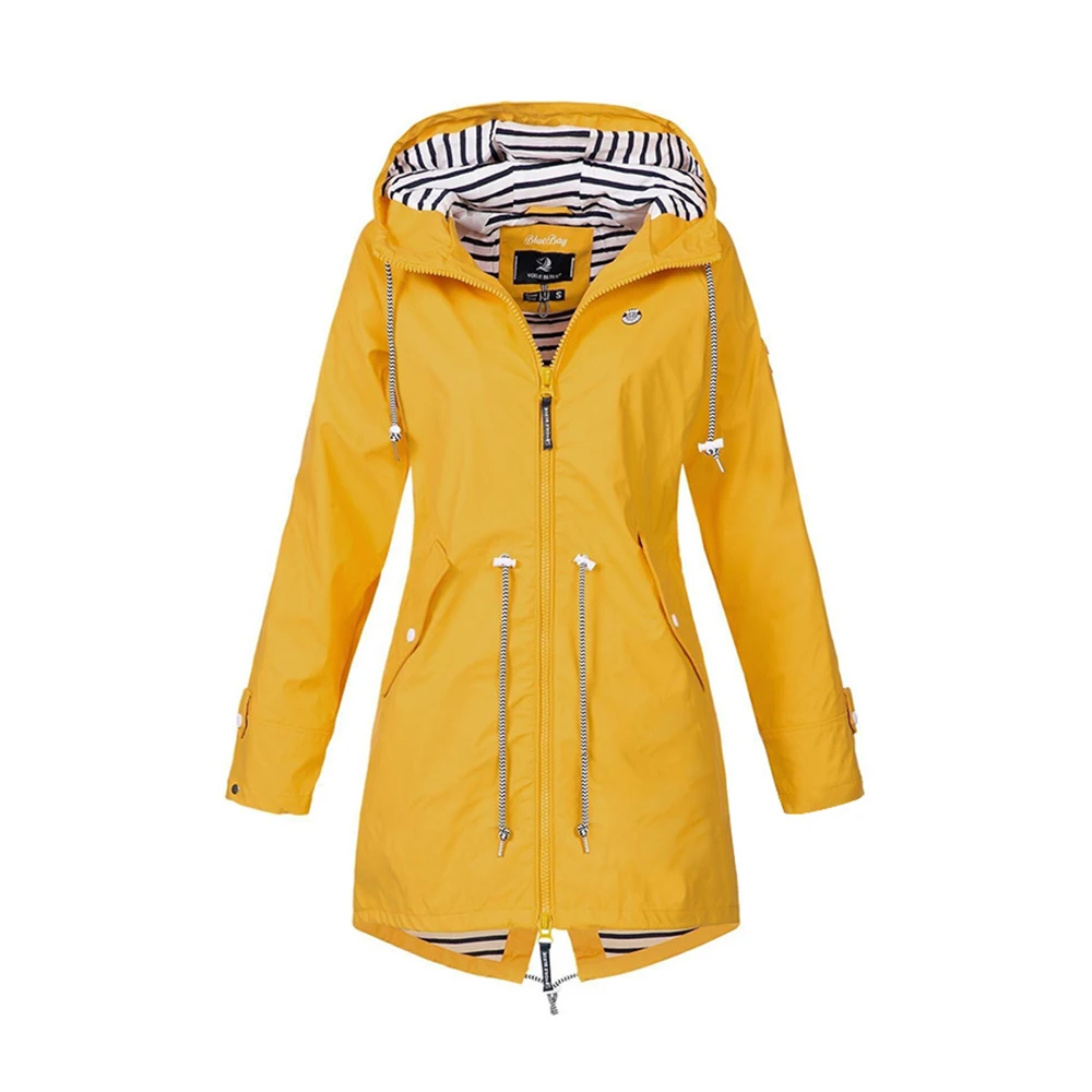 

Simple Fashion Personality long Autumn winter jacket outdoor mountaineering jacket coat windproof warm female solid color 2019