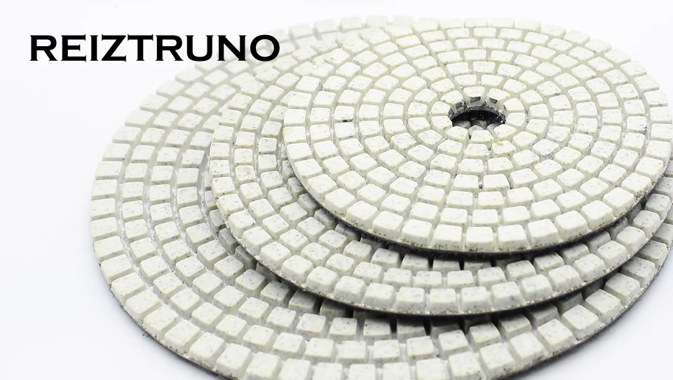 REIZTRUNO 5 дюймов 7 шт./компл. Алмазные полировальные инструменты для мрамора, гранита, кварцевые полировочные колодки Влажные/сухие полировальные подложки