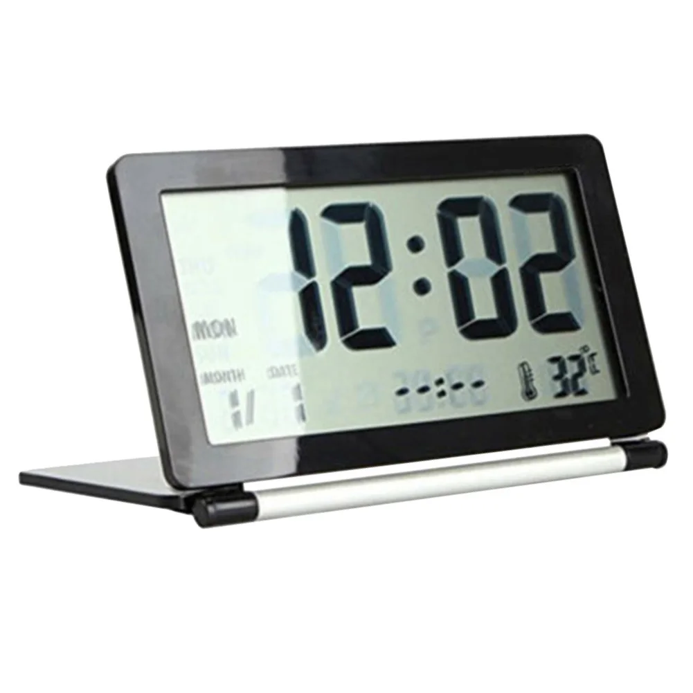 Хороший складной цифровой ЖК-будильник с термометром календарем хронометром