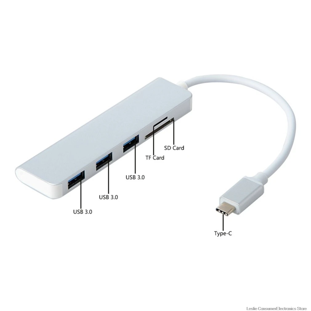 5-в-1 Тип-C концентратор Alu mi ню сплав USB-C адаптер USB 3,0 Порты и разъёмы SD/устройство для считывания с tf-карт для Xiaomi mi Тетрадь Air 12,5 13," чехол для ноутбука