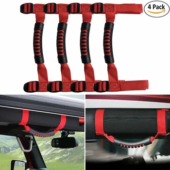 

Blue Grab Handle Accessory For Jeep Wrangler YJ TJ JK JK JL JLU 4X 4pcs Bar Grab