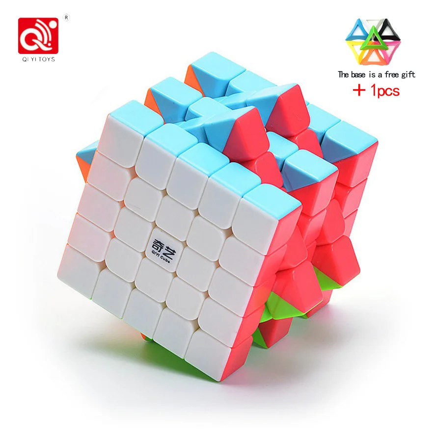 QIYI 5x5x5 магический скоростной кубик, наклейка, менее Профессиональный 5-слойный конкурс, кубики-головоломки, развивающие игрушки для детей