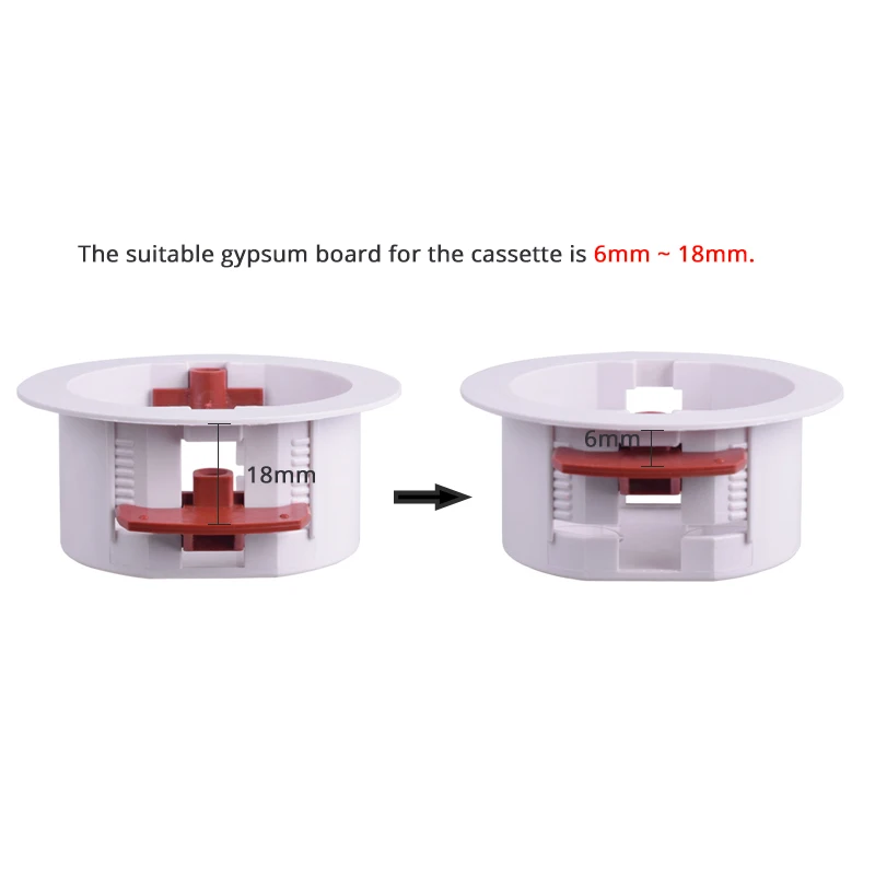 Round Dry Lining Box For Gypsum Board / Drywall / Plasterboad 50mm Installation Distance 32mm Depth Coswall