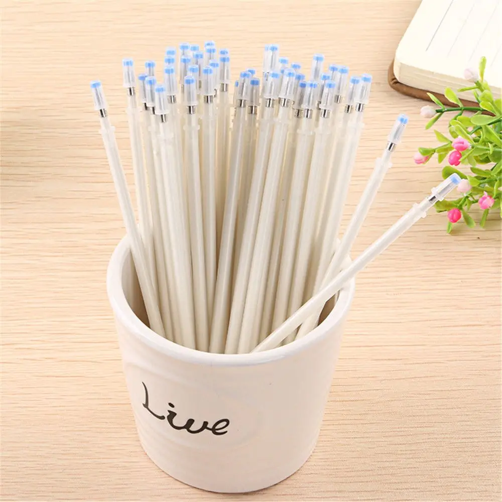 10/20 piezas 0,7mm blanco tinta repuestos de bolígrafo de Gel lápiz de repuesto Scrapbooking DIY herramienta firma barras Escuela de papelería suministros de oficina
