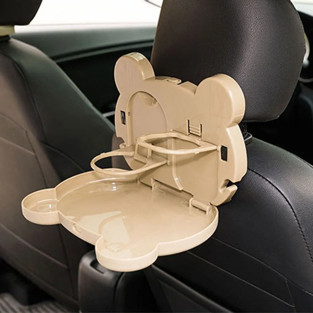 Vehicle Dining Table Seat Back Folding Cartoon Pattern Cup Holder Tray Rack Foldable Stand