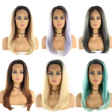 SOKU синтетические кружевные передние парики с детскими волосами для черных женщин свободная часть прямой парик бесклеевой термостойкие волокна парики