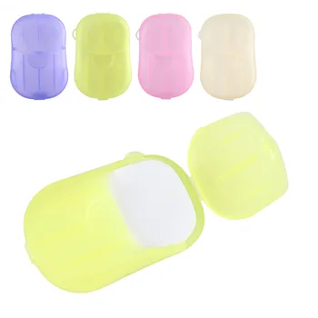 

100 PCS Travel Portable Bath Soap Flakes Health Care Clean Wash Hand Soap Paper Leaves with Mini Case Bathroom Supplies