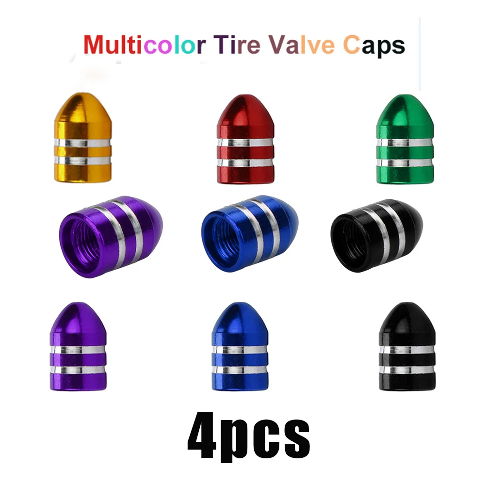 4PCS universal Aluminum Bullet auto car tyre valve caps motorcycle