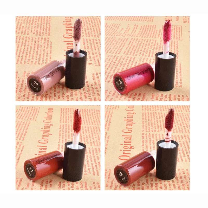12 color women's professional lipstick 3D lip glaze moisturizing long-lasting lip gloss non-stick lip gloss makeup lipstick sexy