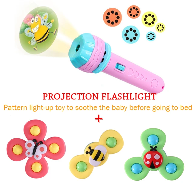 Baby Rattles Toy For Kids Bathroom Shower Gyro Animal Sucker Spinner Montessori Touch Sensory Toys For Newborn Infant 0-12 Month set1