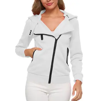 

Autumn Winter Casual Jackets Women Zipper Hoodies Streetwear Basic Jacket Long Sleeve Coat Outwear chaqueta mujer
