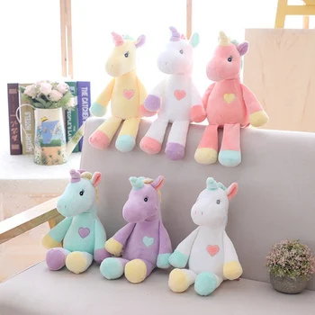 

1pcs Rainbow Color Plush Unicorn Toy Soft Unicorn Sitting Plush Doll Children Chrismas Fantastic Gift Birthday Present Kids Love