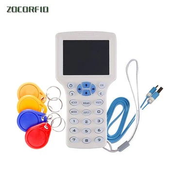 

RFID Copier Reader Writer Rewritable Key Card 10 frequency ID IC copy M1 13.56MHZ encrypted Duplicator Programmer USB NFC UID