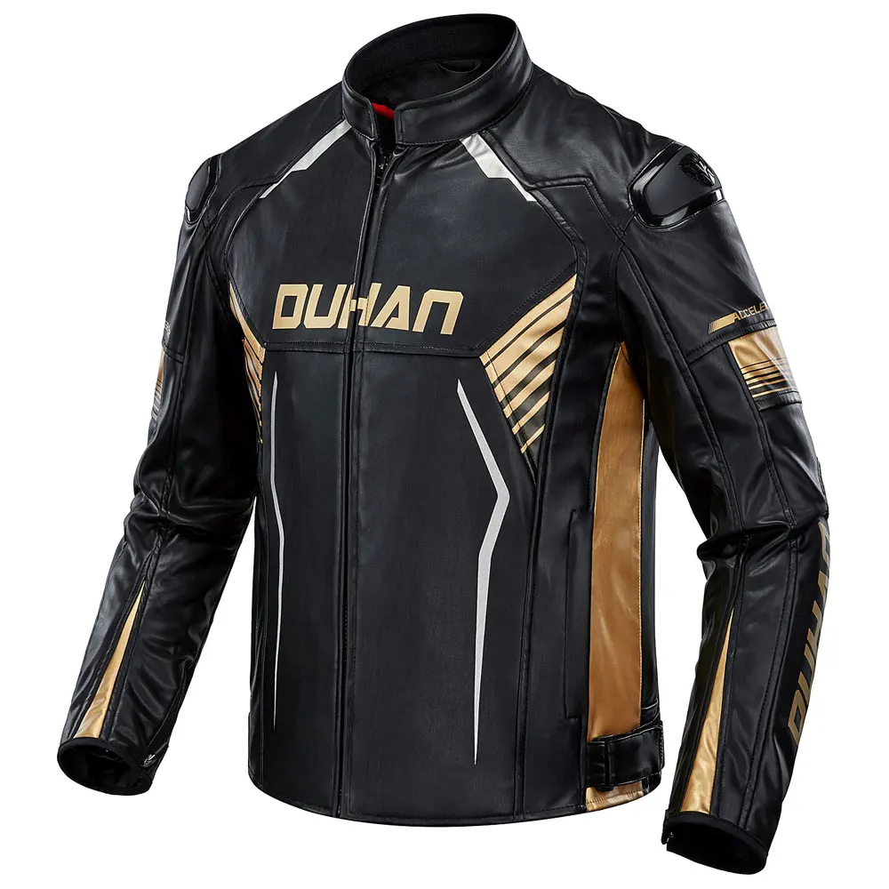 DUHAN Leather Motorcycle Jacket Man Waterproof Motocross Windproof Jaqueta Moto Riding Racing Suits CE Protective Gear |
