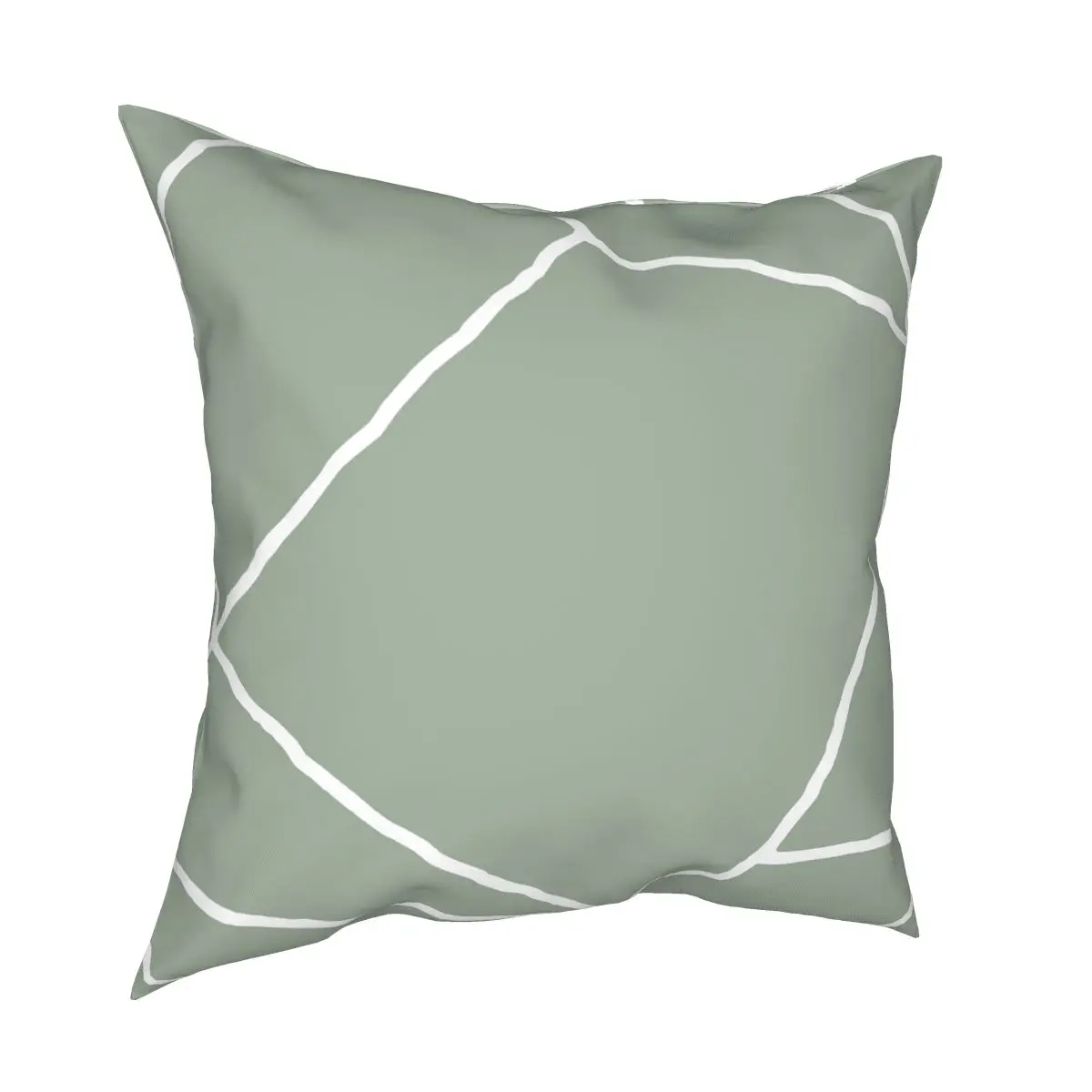 Geometric Sage Green Boho Decor Pillowcase Soft Fabric Cushion Cover