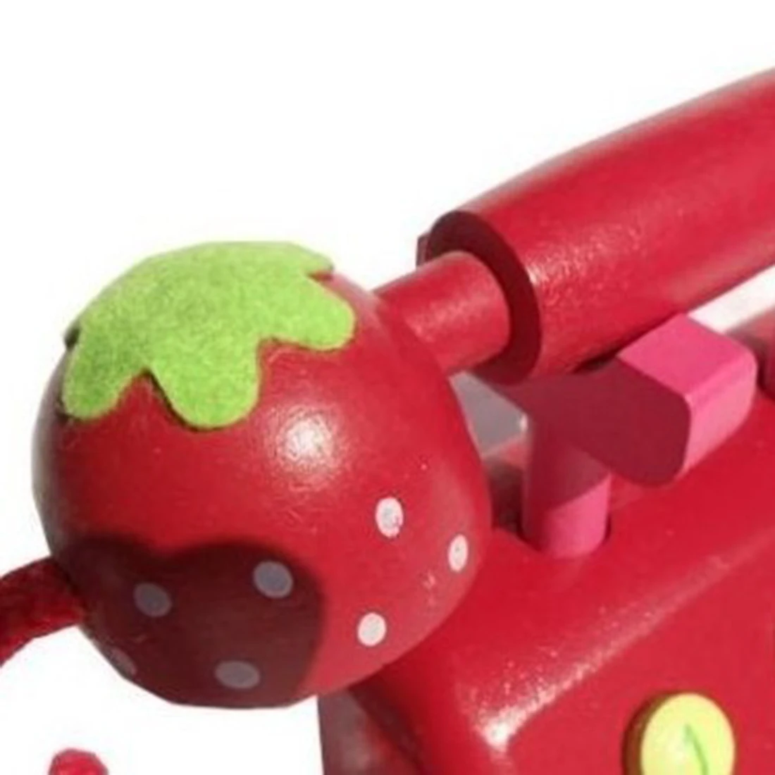 Дети моделирование деревянный телефон ролевые игры раннего образования подарок мебель игрушка с клубничным узором-красный/розовый