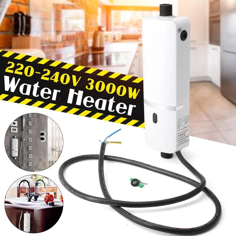 

Electric Instant Heating Tankless Water Heater Hot 220V 3000W Quick Heating Constant Temperature Under Sink Tap Faucet