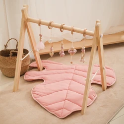 Tapis de jeu en coton en forme de feuille pour bébé, 1 pièce, couverture rampante, activités pour nouveau né, jeux, jouets, décor de salle, accessoire Photo pour tout petit 