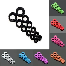 Pinksee 12 шт./лот силиконовый гибкий тонкий туннель с двумя расширяющимися концами ушные заглушки измерительные серьги расширительные туннели для пирсинга ювелирные изделия для тела