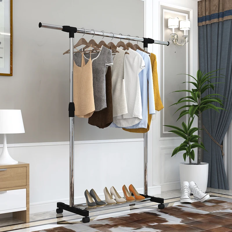 Single-rod Clothes-drying Rack Landing Simple Clothes-drying Pole Indoor Clothes-drying Rack Bedroo - 4000138682801  Single-rod Clothes-drying Rack Landing Simple Clothes-drying Pole Indoor Clothes-drying Rack Bedroo - 4000138682801
