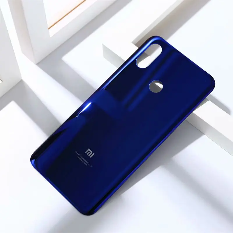 Синий Mi 8 стеклянный чехол на заднюю крышку для Xiaomi mi 8 mi 8 крышка батареи задняя дверь Замена 4 Наличие цвета для Xiaom 8 - Цвет: Синий