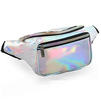 

waist bag women Fashion Holographic PU Waist Bag Iridescent Fanny Pack Belt bolsos de cintura cuero hombre