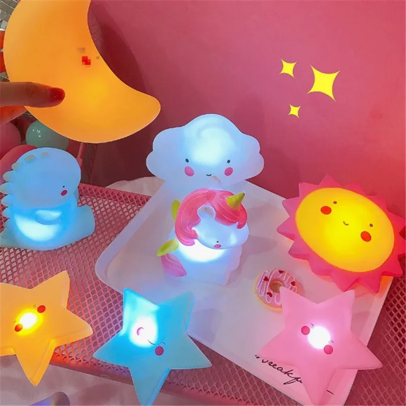 LED Night lamp decorate desk light battery dream cute Five-pointed Star Unicorn holiday creative light for baby bedroom luminar