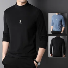 2021 camisolas bordadas para homens jovens outono casual masculino wear de rong requintado urso bordado quente de fundo camisolas masculinas