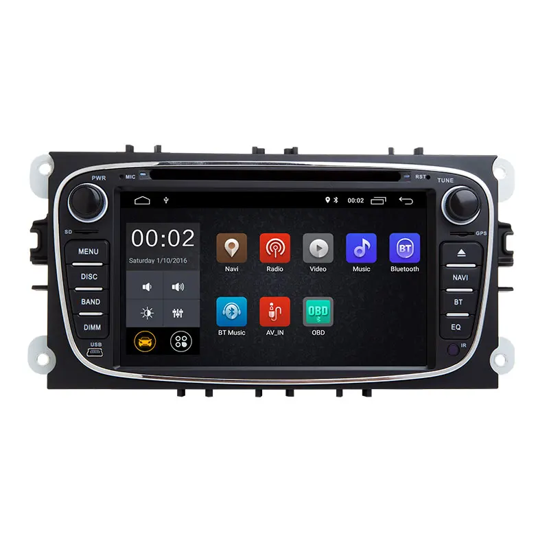 Discount 2 din Android 8.1 Car Multimedia Player For Ford Focus 2 mk2 Transit Connect S-MAX C-MAX Kuga Mondeo 4 Car Radio GPS Navigation 1