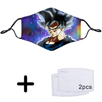 

Japan Anime Dragon Ball Anti-Dust Face Mouth Mask PM2.5 Filter 2 pcs Breathable Washable Reusable Protective 3D Print Face Masks