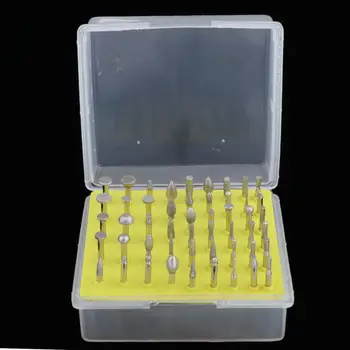 

50Pcs Assorted 1.77'' (45mm) Shank Diamond Coated Burr Bits Engrave Polishing for Glass Gemstone Metal for Rotary Tools