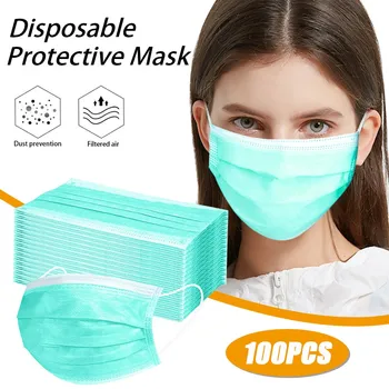 

Disposable Protective Mask Face Cover Windproof Dustproof 3 Layer Mouth Gasket Masks Breathable Earloop Protection Mouth Mask