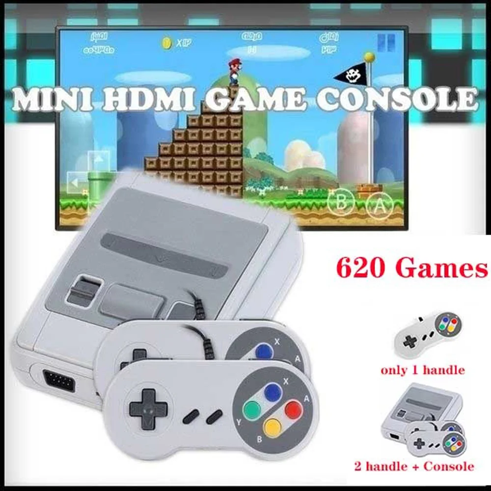 

Only 1 Handle/2 Handle & Console High Quality Mini SNES TV Game Console Classic Retro Nostalgic TV Game Console 620 Game Inside